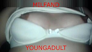 Fucking a mature milf hard in the bedroom, leading to intense orgasm.