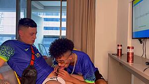 Me and my buddy João celebrating Brazil's win! ⚽