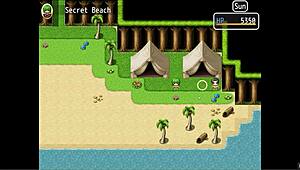 Bunnysuit Girl Yuka Gives Handjob to Dirty Old Pervert in Hentai Game