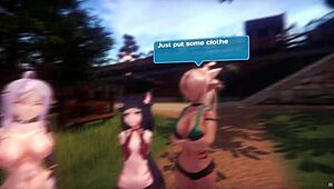 Dominant elf woman fucks crabs in hentai game