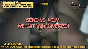 Watch This Hardcore Ebony Threesome Fuck Bent Over In Doggy Style At The Nigerian Orgy Party!