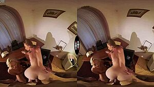 in dark room vr, i meet my new neighbour and we get into some hardcore fun with handjobs and blowjobs.