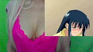 In this hentai episode, a character shrinks and enters the girls' areas in Issunboushi ep 1. Close-up views highlight the cosplay costumes.