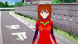 asuka langley soryu gets a blowjob and pov fucking in neo genesis evangelion