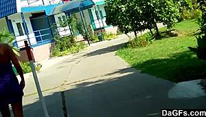 dagfs - she teases with her outdoor ass flash before sucking