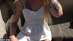 i gave a blowjob on düsseldorf königsallee in front of everyone, feeling so horny and exposed