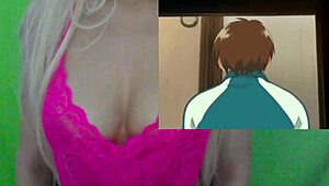 In this hentai episode, a character shrinks and enters the girls' areas in Issunboushi ep 1. Close-up views highlight the cosplay costumes.