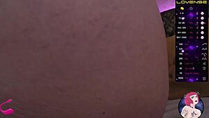 Chubby cute girl fucks her juicy meaty pussy