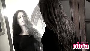 Nina teases with tits and ass