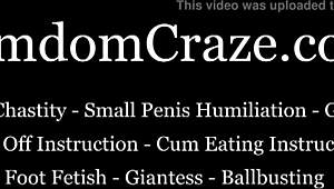 Femdom mistress dominates slave in shopping humiliation