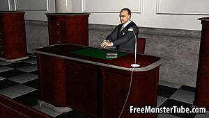 hot 3d blonde babe getting fucked hard by the