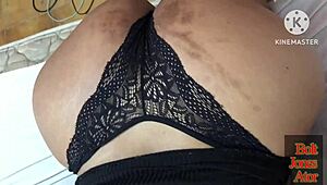 Hot brunette squirting on the sofa