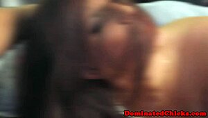 Restrained sub whipped and pussyfucked