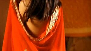 indian brunette undresses