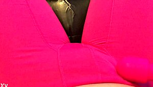 virgin guy vibes his monster cock in compression shorts using toys. solo play intensifies.