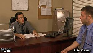 I cant beleive Im fuckin these hot office gays at work, its so intense and hardcore!