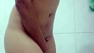 Latina Woman Bathes And Masturbates In Shower
