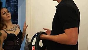 Delivery Guy Feeds Hungry Client with Blowjob