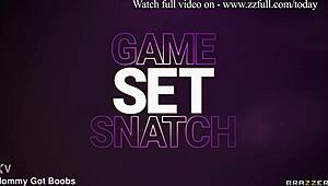 Detailed Game Set Snatch Featuring Kali Roses, Katana Kombat, Kyler Quinn In Athletic Skirt And Thong.