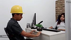 boss offers good fuck in ass to avoid firing, with femdom and doggystyle