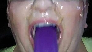 Ms. TL, your fat BBW throat takes that dildo so deep with toys, she says.