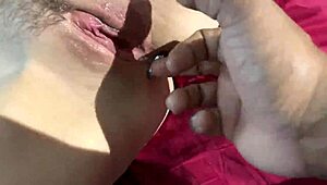 i love when he finger fucks my pink pussy in this interracial amateur couple scene 😍💦