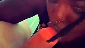 ebony amateur throat fucked by black guy interracial