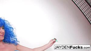 jayden jaymes in latex, solo masturbation scene