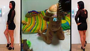 Slave Samantha gets marked, humiliated, and forced to suck in her room