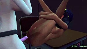lesbian cops fingering and licking in police office 3d animations