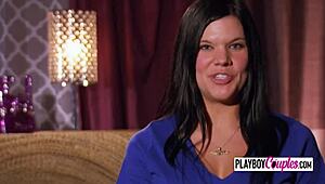 Husband Passionately Eats Wife's Pussy Before Swingers Party In Red Room