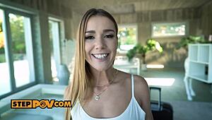 Step Daughter Alexis Crystal’s Anal Homecoming in Intense POV Doggy Style