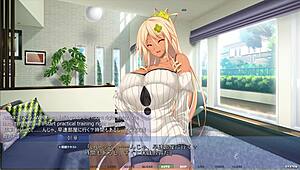 in akumeru family iroha route part 10, the punishment game involves intense bondage and big tits in hentai style