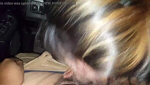 Young amateur sucks cock in truck blowjob