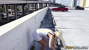 i'm a pov teen 18+ blonde getting bent over for a big cock creampie in high definition doggystyle