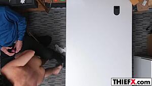 Guilty Sultry Cutie Punished In Garage By Burglar