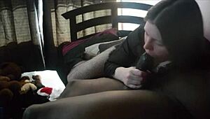 Sexy White Girl Deepthroats Boyfriend's Monster Cock!