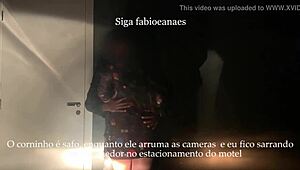 Sensual hotwife Sarro gets naughty with endowed black guy in garage while cuckold prepares motel room