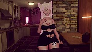 Your sexy Airbnb hostess seduces and fucks you hard for a 5-star rating in VRChat ERP.