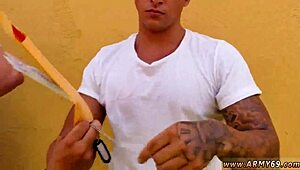 Young military men engage in hot gay sex in the gallery