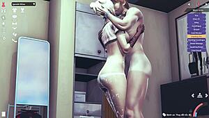 i massage a 3d anime model with big tits