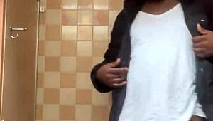 we had a quickie in the public bathroom before our movie, creampie and all