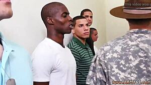 Young military men engage in hot gay sex in the gallery