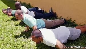 Young military men engage in hot gay sex in the gallery