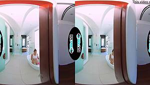 wetvr bath creeper fills up step sister in vr pov with blowjob and doggystyle hardcore