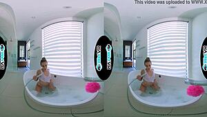 wetvr bath creeper fills up step sister in vr pov with blowjob and doggystyle hardcore