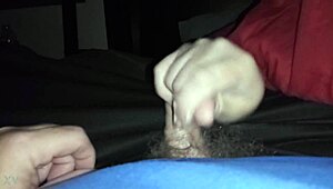 Sarah Gives Intense Handjob to Hard Cock