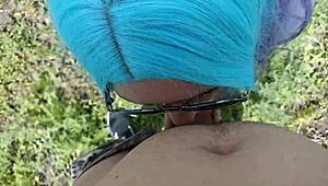 A vulgar student sucking cock in public park!