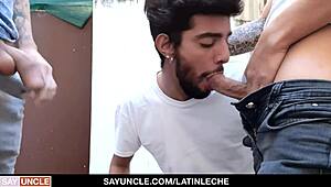 dude, stepbrothers totally share this internet maintenance guy with a monster cock, wild group action!