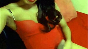 stunning transsexual jerks off on webcam